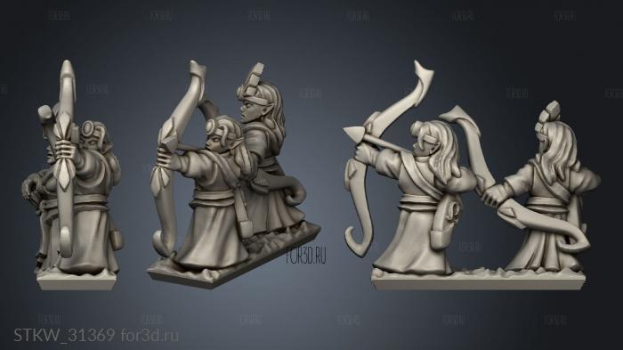 Elven Archers stl model for CNC