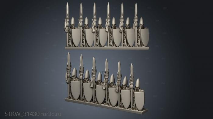 elf spears spear stand stl model for CNC