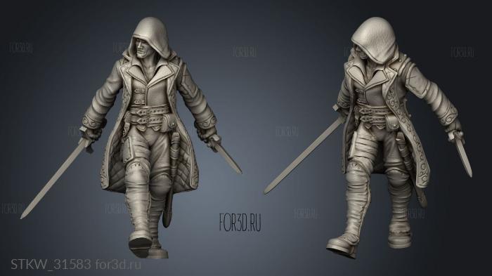 antari assassin with hood stl model for CNC