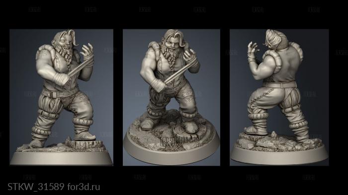 Enemies Female Bearded Dwarf Bler stl model for CNC