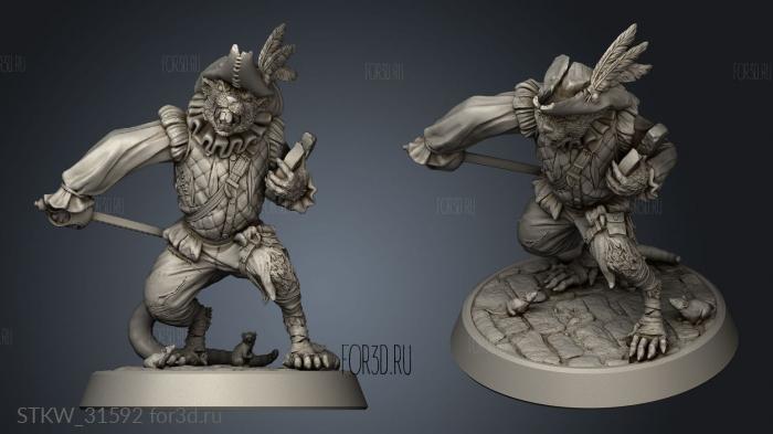 Enemies Ratfolk Swashbuckler stl model for CNC