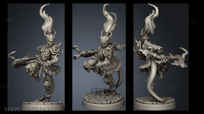 Infernal barbarian female stl model for CNC