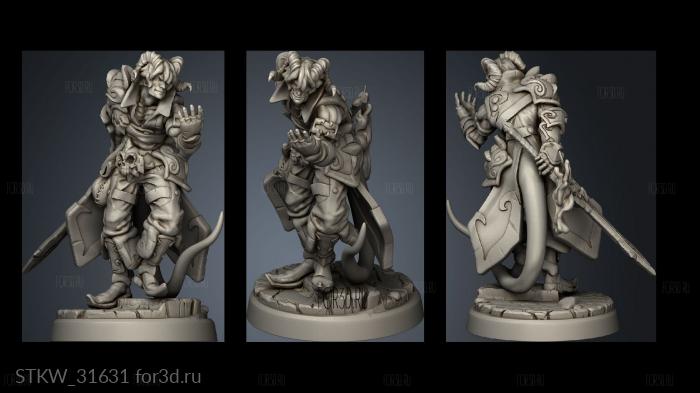 Infernal warlock male basic stl model for CNC