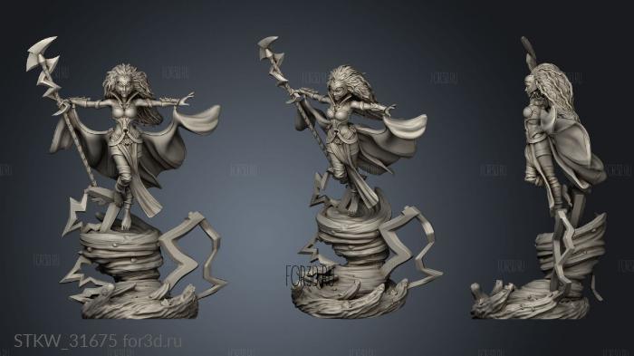 Magic Storm Wizard Sorceress stl model for CNC