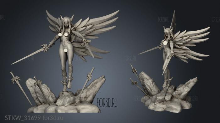 Erza NSFW Back Hair stl model for CNC