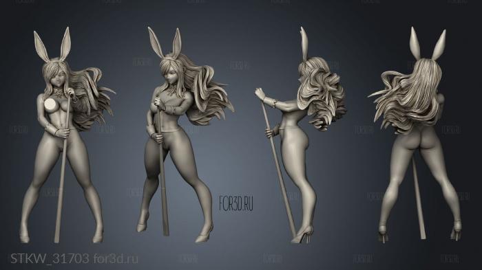 Erza Scarlet Bunny Pantyhose stl model for CNC