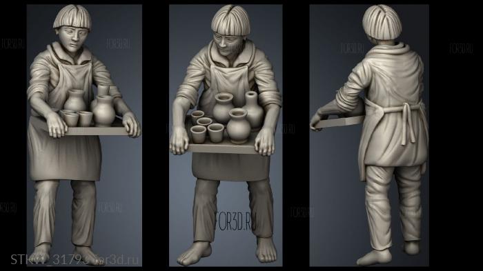 Potters Boy stl model for CNC