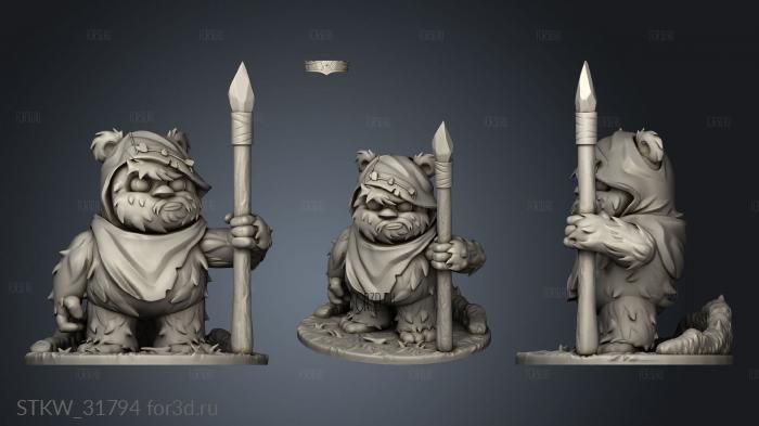 Ewok Chibi stl model for CNC