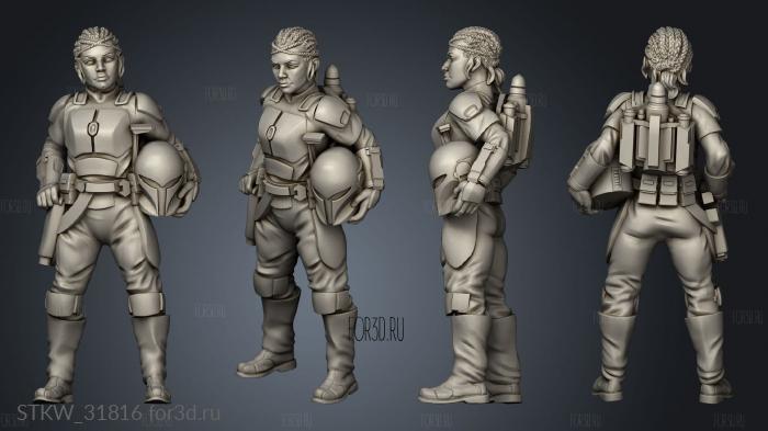 Exiled Valkyrie warrior standing stl model for CNC