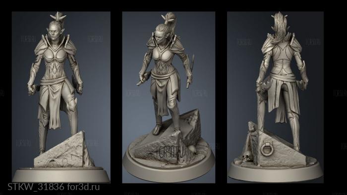 Drow Warrior Female stl model for CNC