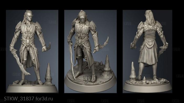 Drow Warrior Male stl model for CNC