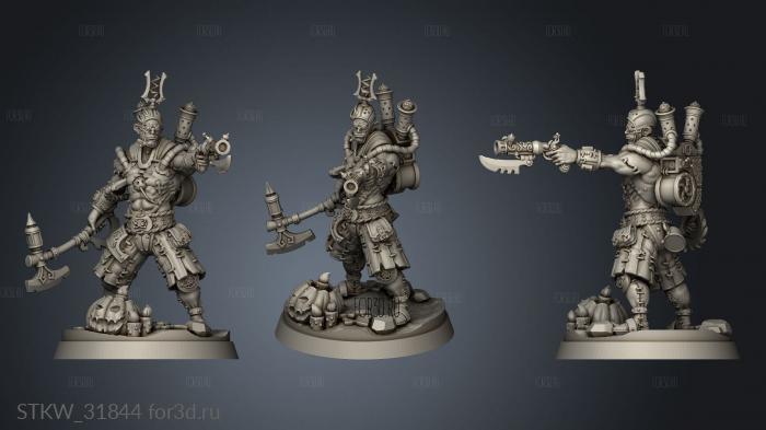 Experimental warrior with gun stl model for CNC