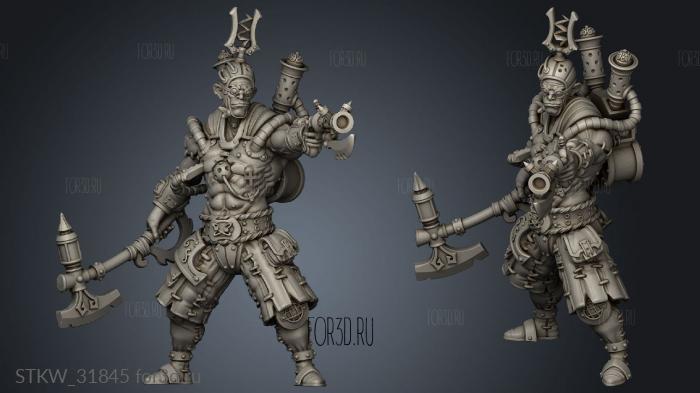 Experimental warrior with gun stl model for CNC