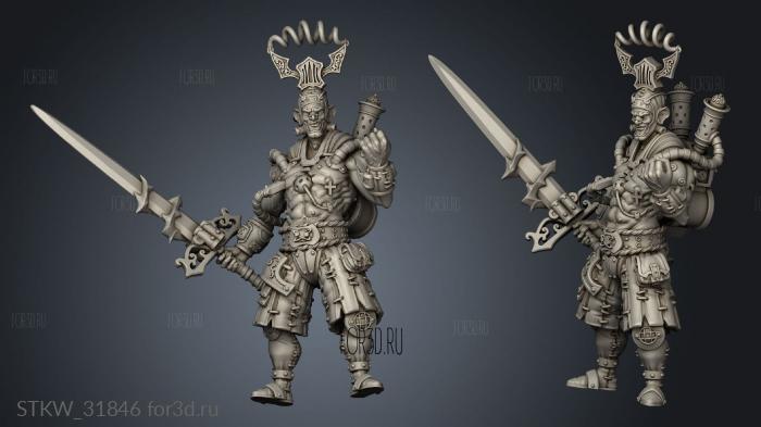 experimental warrior with sword stl model for CNC