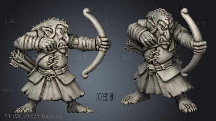 Eastern Goblin Archer stl model for CNC