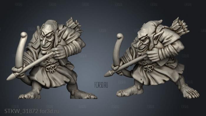 Eastern Goblin Archer stl model for CNC