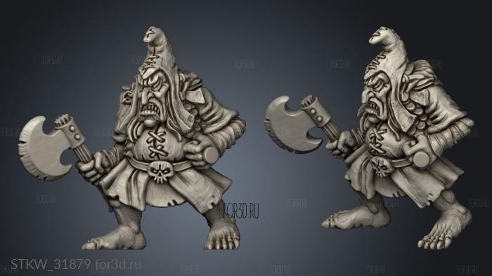 Eastern Goblin Warrior stl model for CNC