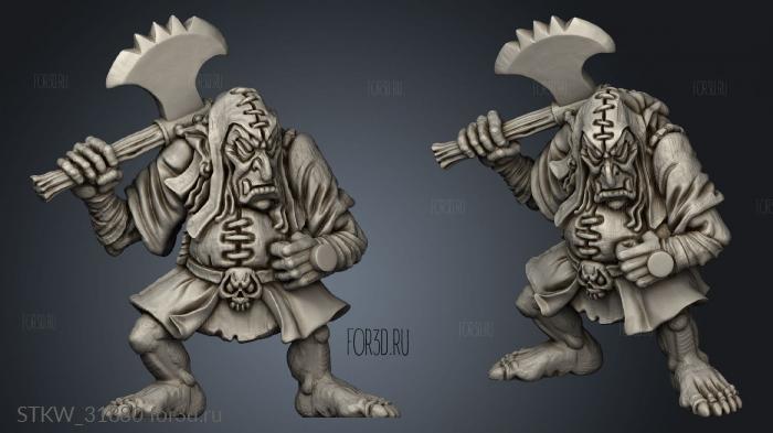 Eastern Goblin warrior stl model for CNC