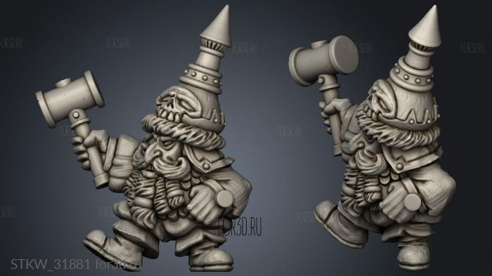 Evil Dwarf stl model for CNC