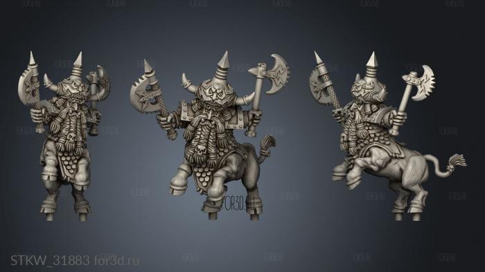 Evil Dwarf Centaur Chief stl model for CNC