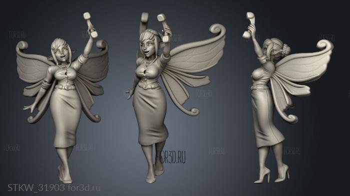 Fairy Secretary stl model for CNC