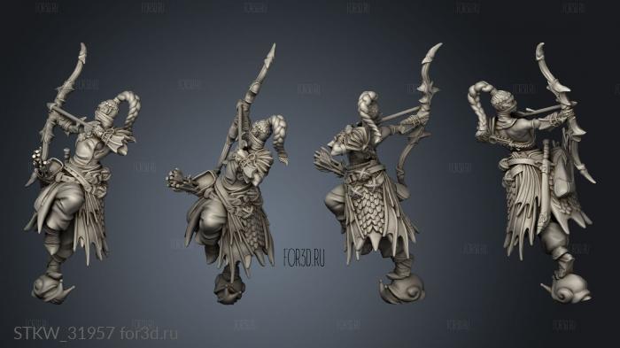 Fantasy Abyss Guard female stl model for CNC