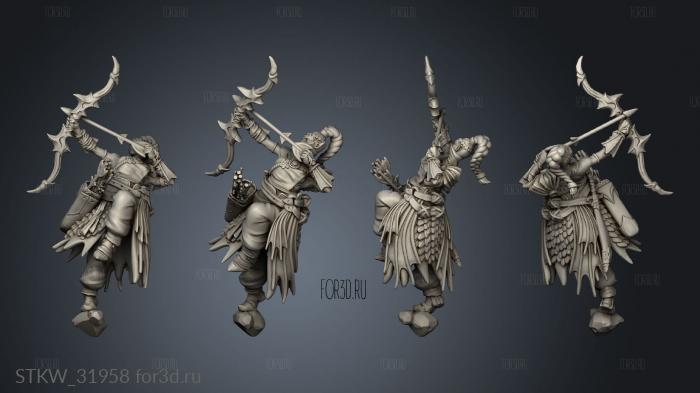 Fantasy Abyss Guard female stl model for CNC