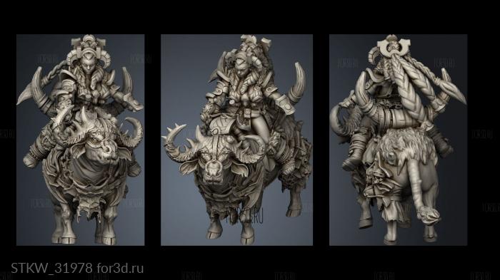 Fantasy Barbarian champion on foot stl model for CNC