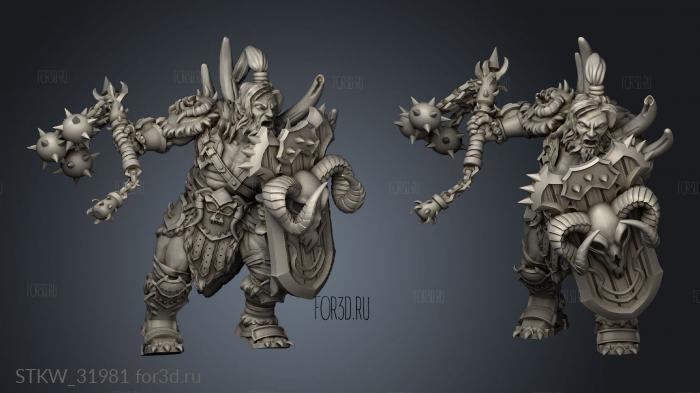 Fantasy Barbarian male stl model for CNC