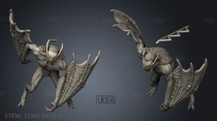 Fantasy Bat Vampire stl model for CNC