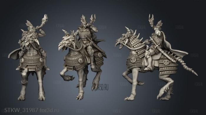 Fantasy Blood knight musician stl model for CNC