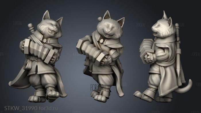 Fantasy Cats THE Scruffy Clowder Riffi BARD stl model for CNC