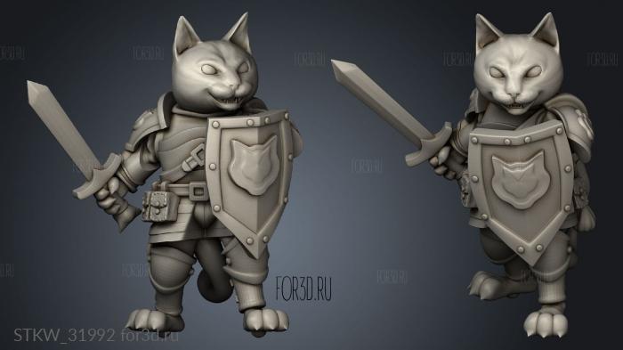 Fantasy Cats THE Scruffy Clowder Vladimir PALADIN stl model for CNC