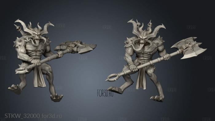 Fantasy Daemon warrior Champion champ stl model for CNC