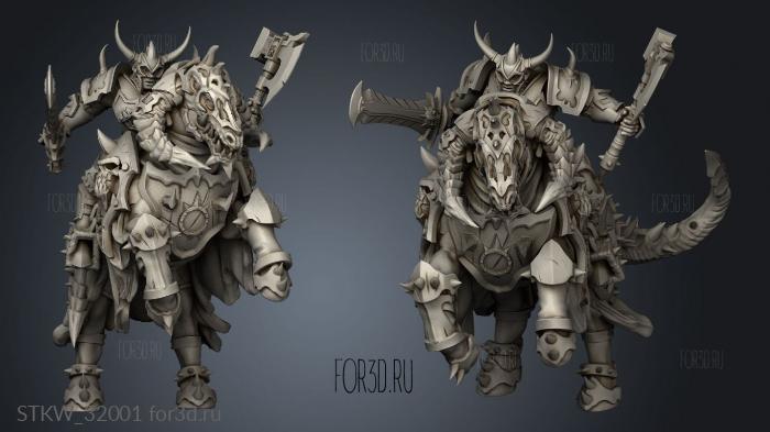 Fantasy Dire Knight stl model for CNC