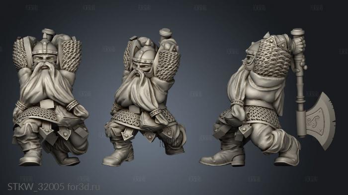 Fantasy Dwarf stl model for CNC