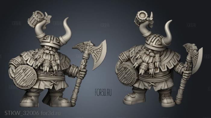 Fantasy Dwarf Brewmaster stl model for CNC