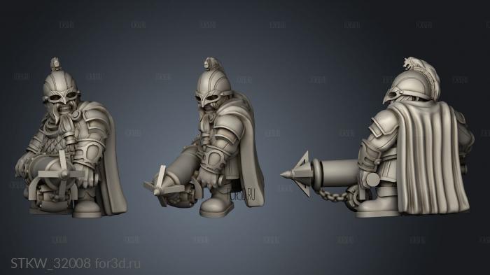 Fantasy Dwarf Cannoneer Unit stl model for CNC