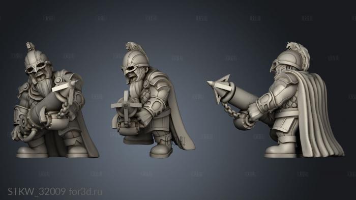 Fantasy Dwarf Cannoneer Unit stl model for CNC