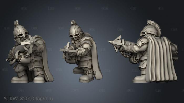 Fantasy Dwarf Cannoneer Unit stl model for CNC