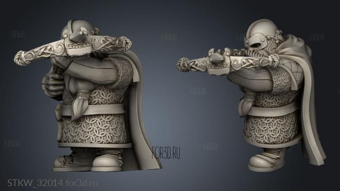 Fantasy Dwarf Crossbowmen stl model for CNC