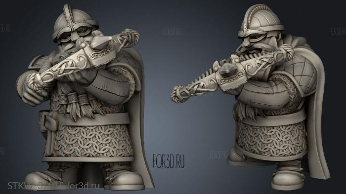 Fantasy Dwarf Crossbowmen stl model for CNC