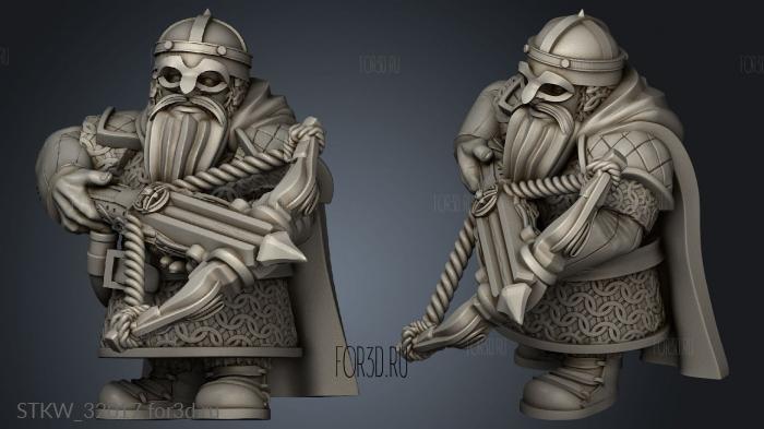 Fantasy Dwarf Crossbowmen stl model for CNC