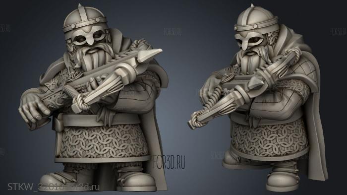 Fantasy Dwarf Crossbowmen stl model for CNC