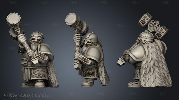 Fantasy Dwarf Hammermen stl model for CNC