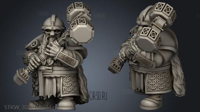 Fantasy Dwarf Hammermen stl model for CNC