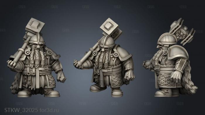 Fantasy Dwarf Hammermen stl model for CNC