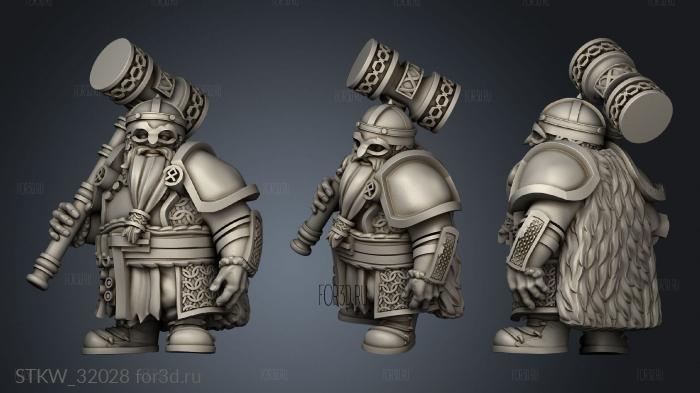 Fantasy Dwarf Hammermen stl model for CNC