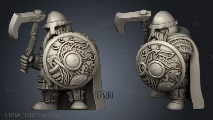 Fantasy Dwarf Heavy Melee stl model for CNC