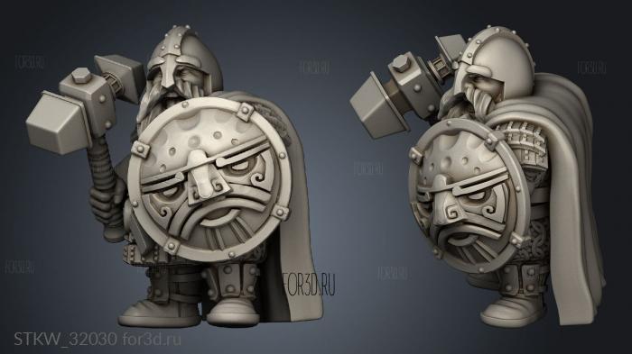 Fantasy Dwarf Heavy Melee stl model for CNC